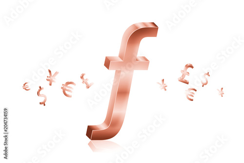 Rose Gold Metal Of Swiss Franc Currency Symbols Forex Trading Rose Gold Metal Of Swiss Franc Currency Symbols Forex Trading Concept