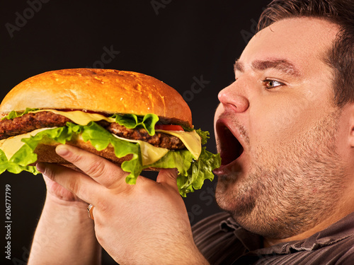Resulta ng larawan para sa Fat guy eating huge Hamburger