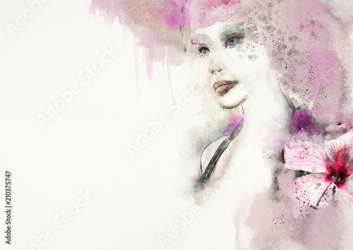 roseate-watercolor-abstract-portrait-of-woman-fashion-background