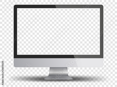 Computer monitor display with empty screen isolated on transparent background. © rodrusoleg