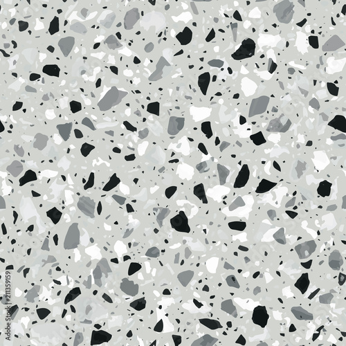 Terrazzo Flooring Vector Seamless Pattern In Light Grey Colors Classic Italian Type Of Floor Terrazzo Flooring Vector Seamless Pattern In Light Grey Colors Classic Italian Type Of Floor