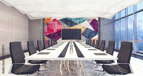 Modern conference and meeting room 3D Rendering © hd3dsh