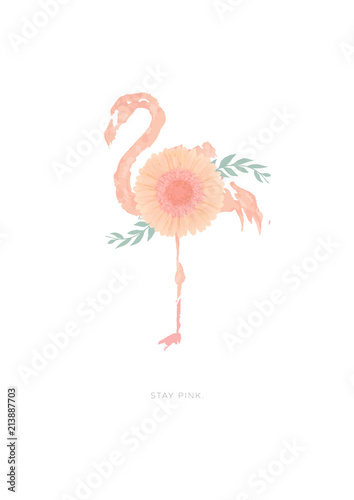 flamingo-ilustracja-z-kwiatem-gerbera-stokrotka-dorasta-na-swoim-ciele-stojac-na-jednej-nodze-motywacyjny-cytat-quot-pozostan-rozowy-quot-wektorowy-sztuka-projekt-odizolowywajacy-na-bialym-tle-perfect-jak-plakat