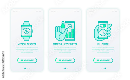 online medicine telemedicine thin line icons set medical tracker medical tracker