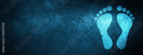 Footprint icon special blue banner background