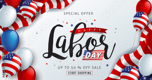 Labor Day Sale Promotion Advertising Banner Template Decor With