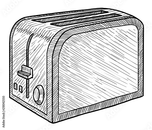 Toaster Illustration Drawing Engraving Ink Line Art Vector Toaster Illustration Drawing Engraving Ink Line Art Vector
