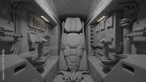 Science Fiction Pilot S Seat In The Cockpit Futuristic