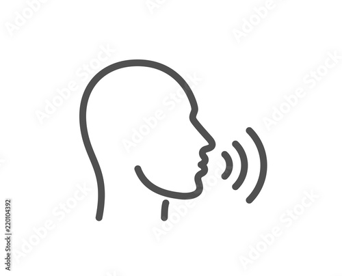 Human sing line icon. Talk sign. Person speak symbol. Quality design ...