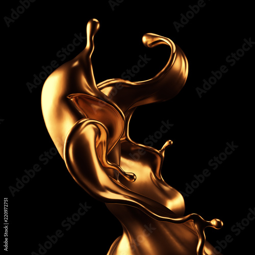 luksusowy-piekny-zloty-plusk-3d-ilustracja-3d-rendering