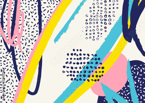 creative-naglowek-sztuka-doodle-z-roznych-ksztaltow-i-tekstur-kolaz-wektor
