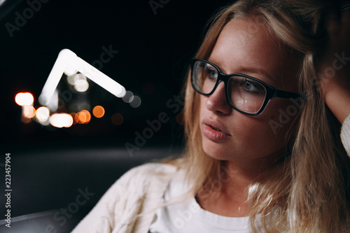 sexy blonde with glasses