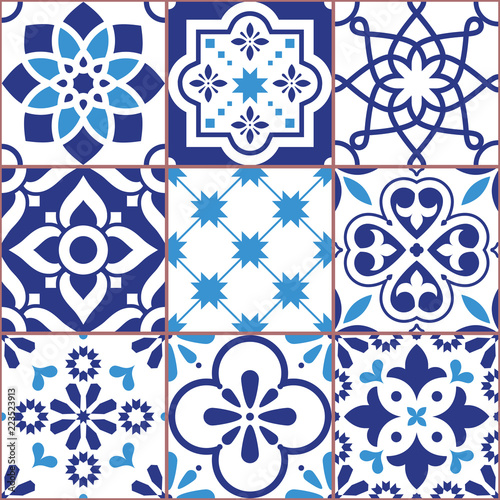 projekt-plytek-lizbony-azulejo-wektor-wzor-abstrakcyjne-i-kwiatowe-dekoracje-inspirowane-tranditional-plytek-z-portugalii-i-hiszpanii