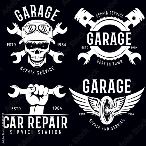 Vintage Car Service Badges Templates Emblems And Design Elements Vintage Car Service Badges Templates Emblems And Design Elements Garage Repair Retro Labels