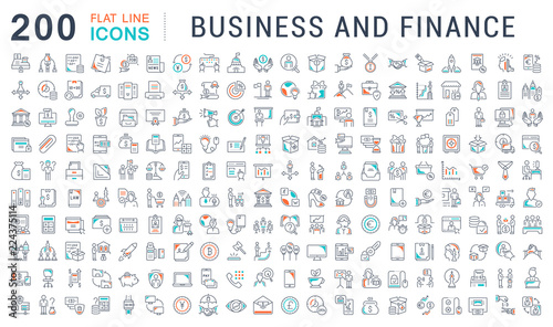 Set Vector Line Icons of Business and Finance. © andrei45454