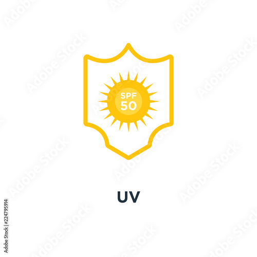 Uv Icon Sun Protection Spf 50 Concept Symbol Design Vector Ill