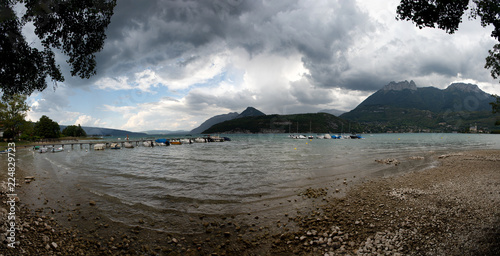 view of Lake Annecy with cloudy sky © Philipimage