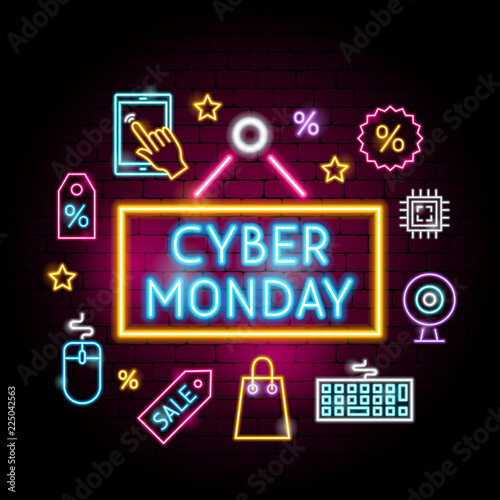 Cyber Monday Neon Concept