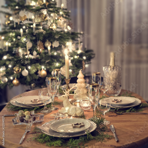 a colorful and festive christmas table setting © Dar1930