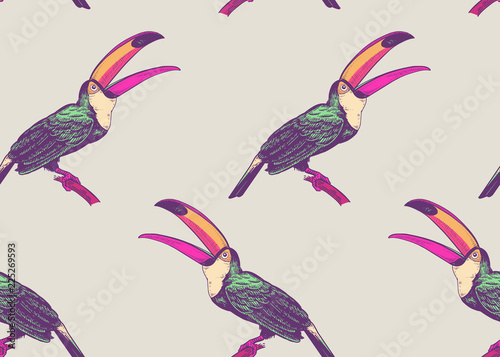 seamless-pattern-with-birds-toucans-on-white-background