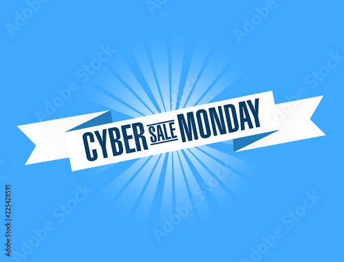 Cyber Monday Sale bright ribbon message