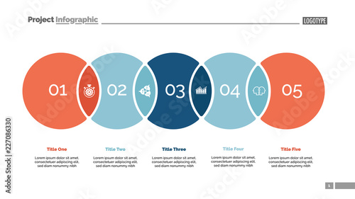 Five Circles Process Chart Slide Template Business Data Point Five Circles Process Chart Slide Template Business Data Point Solution Design