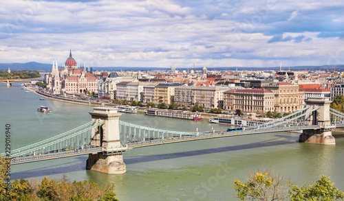 Panoramic view of Budapest with Parliament and Chain Bridge © Brigida Soriano