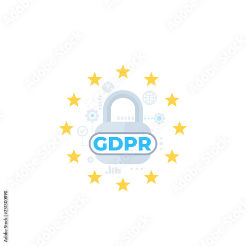 GDPR, General data protection regulation vector illustration © nexusby