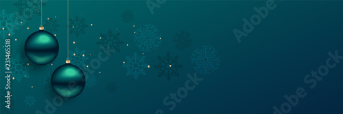beautiful christmas balls banner with text space © starlineart