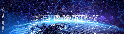 Cyber Monday Online Sale Event. Vector Technology illustration