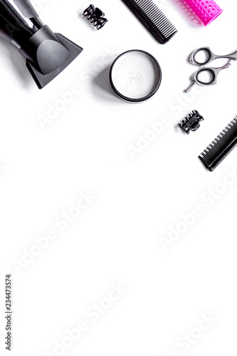Tools for hair styling on white background top view © 279photo