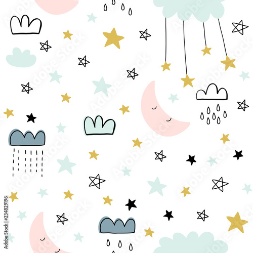 Cute Seamless Pattern For Kids Baby Apparel Fabric Textile