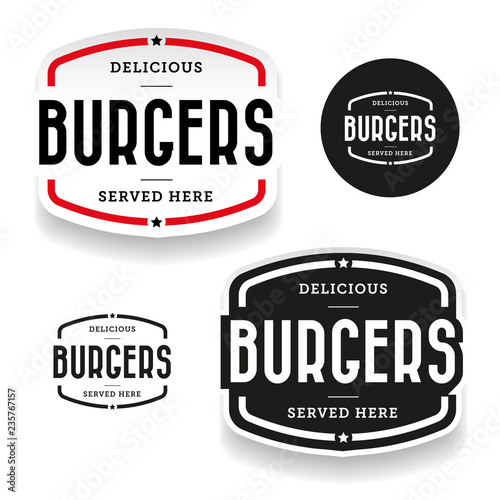 Burgers vintage label set © grounder
