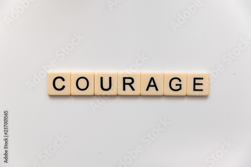courage letter blocks