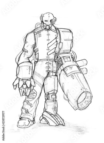 robot body parts drawing