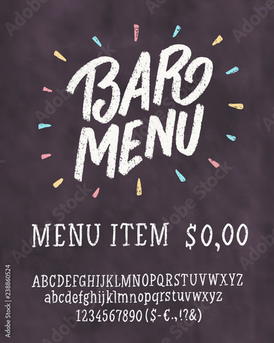 bar menu template chalkboard
