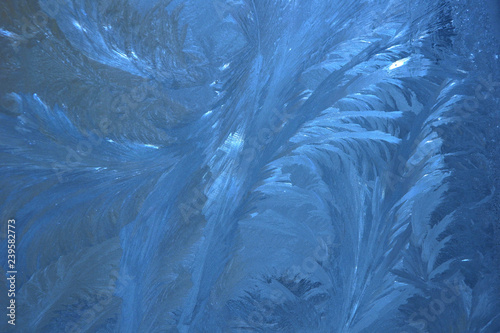 Frosty Pattern On The Window Draws Winter Blue Color Photos Frosty Pattern On The Window Draws Winter Blue Color