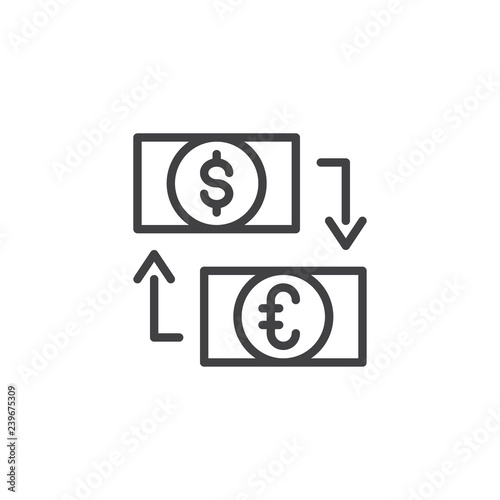 Dollar And Euro Exchange Outline Icon Linear Style Sign For Mobile Dollar And Euro Exchange Outline Icon Linear Style Sign For Mobile Concept Web Design
