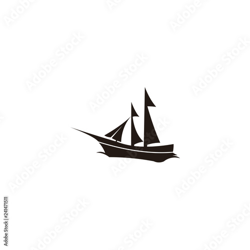 Sailing Yacht Logo Design Template Sailboat Flat Icons Boat Sailing Yacht Logo Design Template Sailboat Flat Icons Boat On White