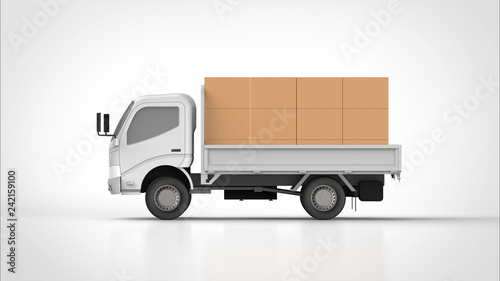 ダンプカーと荷物 側面