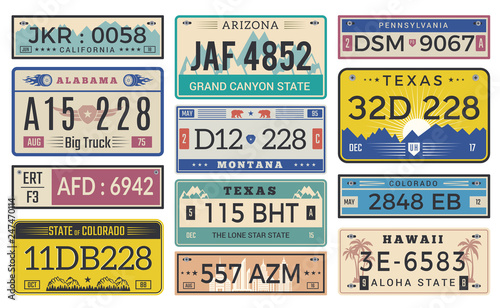 Automobile Plate License Utah Usa Or Indiana Diffe State Car Automobile Plate License Utah Usa Or Indiana Diffe State Car Registration Template Vector Design