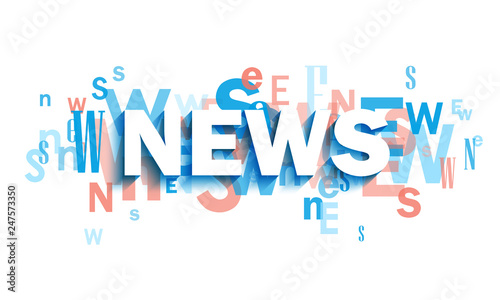 NEWS blue and coral typography banner © Web Buttons Inc