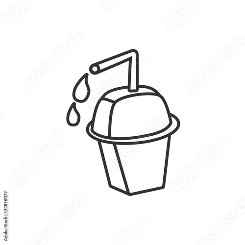 bottle beverage with straw isolated icon © djvstock