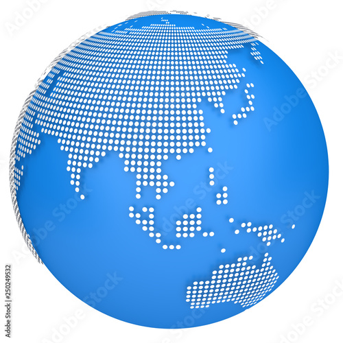 Earth globe model. 3d illustration © Tsiumpa
