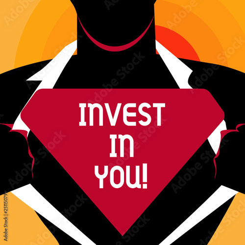 Word writing text Invest In You. Business concept for Take care of yourself buy things for you Motivation Inspire