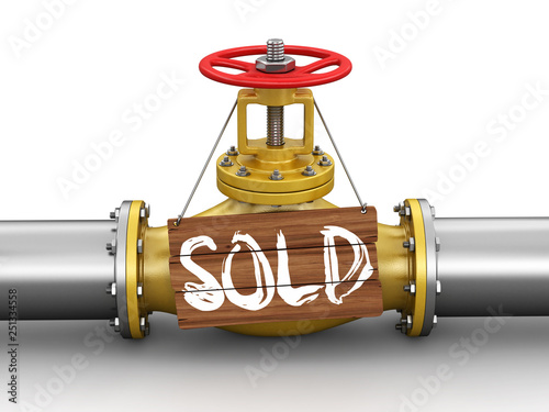 Pipeline with Sold. Image with clipping path