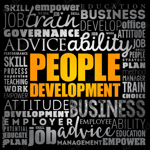 People Development word cloud collage, business concept background