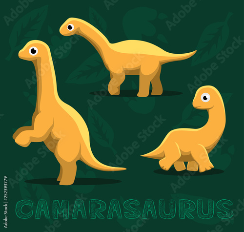 Dinosaur Camarasaurus Cartoon Vector Illustration © bullet_chained