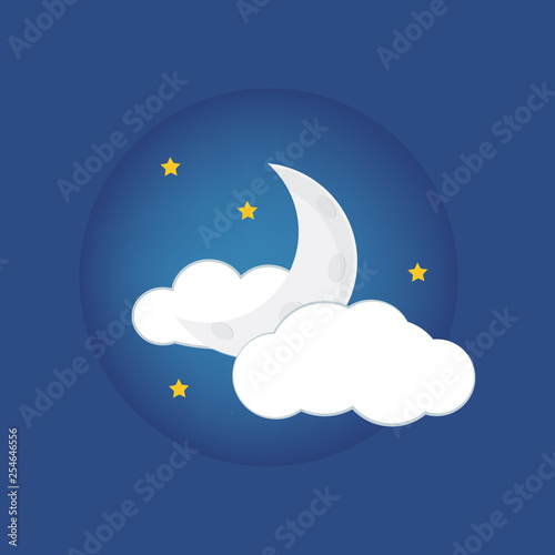 Moonlight night vector