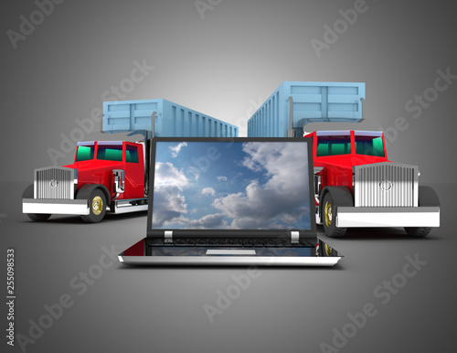 3D trailer concept. 3d illustration
